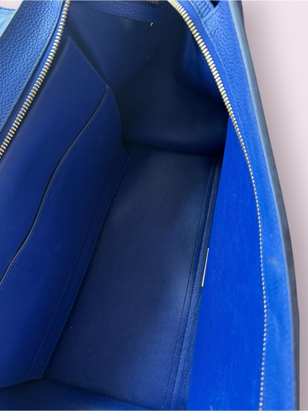 *Never used* Celine Cobalt Blue Leather Satchel with Gold Hardware - Picture 5 of 7